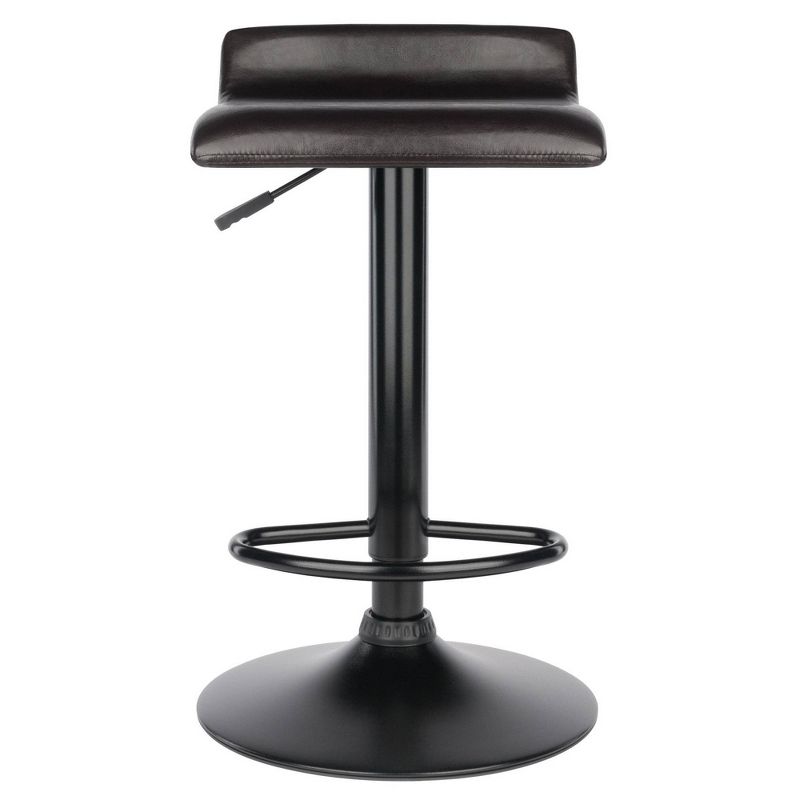 Set of 2 Paris Airlift Adjustable Swivel Stool with Faux Leather Seat and Black Metal Base Espresso/Black - Winsome, 6 of 12