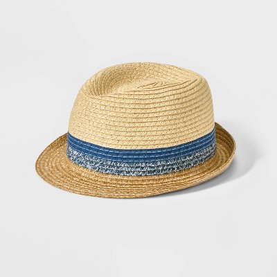 Image of Baby Boys' Striped Fedora Hat - Cat & Jack™ 0-6M