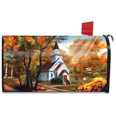 Autumn Church Sunset Magnetic Mailbox Cover Fall Scene Standard Briarwood Lane