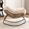 Chenille Rocking Accent Chair with Metal Frame and Ergonomic Design for Living Room - 4 of 4