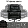 PAGED Modern Swivel Massage Recliner Chair with Heating, PU Leather Rocking Chair with Cup Holders, Side Pocket and USB Port for Living Room - 2 of 4