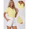 INSPIRE CHIC Women's Plaid Gingham Puff Sleeve Ruffle Peter Pan Collar Shirt - 2 of 4
