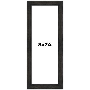 PosterPalooza | 8x24 Wide Barnwood Picture Frame, UV Acrylic, 6 Finishes - Grey, Brown, White, and Black - 1 of 4