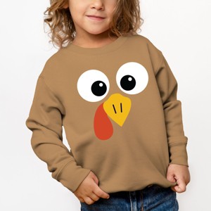 Turkey Face Big Eyes - Kids Toddler Sweatshirt and Kids Youth Sweatshirt - 1 of 2