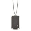 Chisel Stainless Steel Brushed Laser Cut Black IP-plated with Cubic Zirconia Dog Tag on a 24" Ball Chain Necklace - 4 of 4