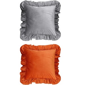 REGALWOVEN 2 Pcs Scalloped Trim Outdoor Throw Pillow Covers for Sofa Living Room Home Decor - 1 of 4
