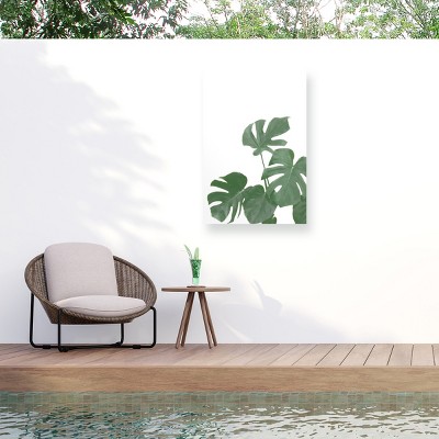 Trademark Fine Art - Pictufy Studio II Monstera Aqua 04 Matted Framed Art