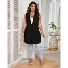 Plus Size Blazer Vest for Women Sleeveless Single Button Casual Vest - 2 of 4