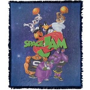 Space Jam Group Collage Blanket 50"x60" Woven Tapestry - 1 of 4