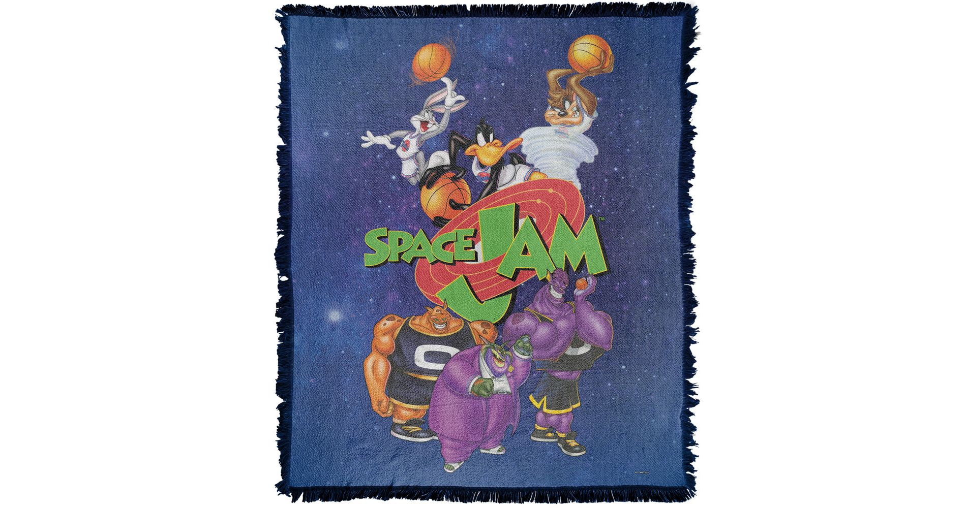 Space Jam Group Collage Blanket 50"x60" Woven Tapestry