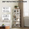 GustoWave Rotating Shoe Rack Tower, 360° Spinning Shoe Organizer Rotating Shelf, Large Capacity Storage Round Carousel,Bookshelf, Handbag Holder - 3 of 4