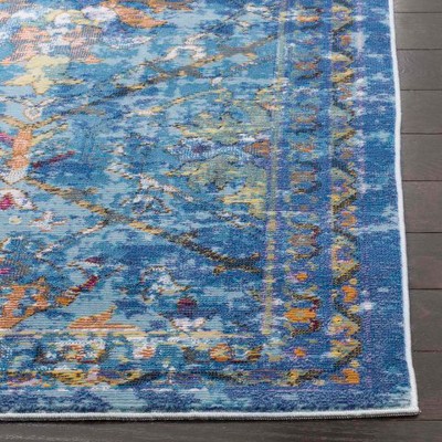 Aria Blue Synthetic 4' x 6' Reversible Rectangular Area Rug