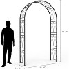 7.8FT Iron Art Sandblasted Gardening Flower Stand Arch with Ground Stakes,Elegant Metal Garden Trellis for Climbing Plants, Flowers, and Outdoor Decor - 3 of 3