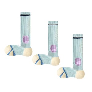 Anna-Kaci Women's 3-Pair Set Colorblock Athletic Knee-High Socks with Cushioned Heel Arch Support for Daily Fitness - 1 of 4