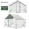 LAOTIES Large Metal Chicken Coop,Walk In Poultry Run With Waterproof Cover,Galvanized Steel Hen Cage For Outdoor Use - 3 of 4