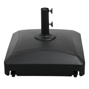 Wellfor Fillable Mobile Square Outdoor Patio Market Umbrella Base - Black - 1 of 4