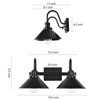 PAKOKULA 2-Lights Black Modemn Dimmable Bathroom Vanity Light with Metal Cone shade - 4 of 4