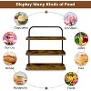 Hachikiko 3-Tier Rustic Wood Cupcake Stand with Handle - Holds 51 Mini Cupcakes, Metal & Wooden Dessert Display Rack for Party - 2 of 4