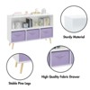 YONWAY Kids bookcase with Collapsible Fabric Drawers, Children's Book Display, Toy Storage Cabinet Organizer, White/Purple - 4 of 4