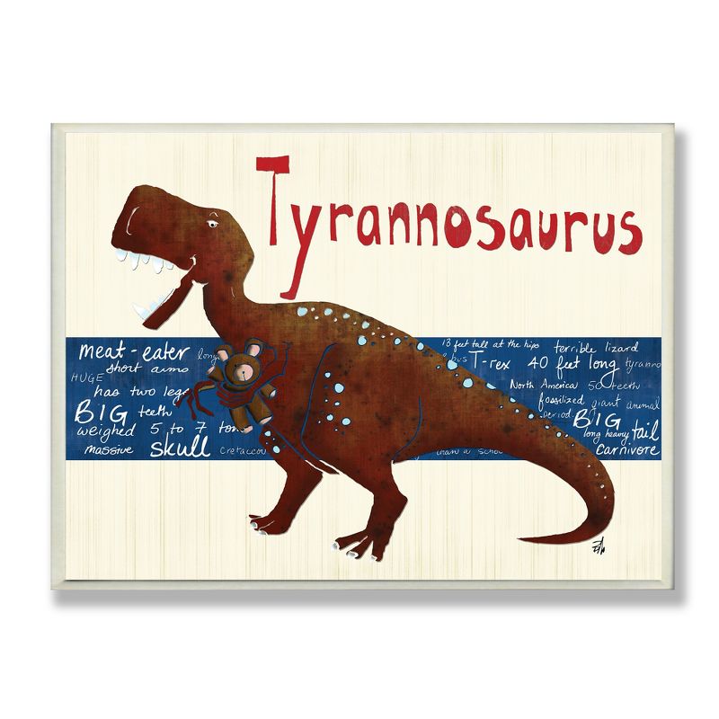 Tyrannosaurus Dinosaur Kids&#39; Wall Plaque Art (10&#34;x15&#34;x0.5&#34;) - Stupell Industries, 1 of 5