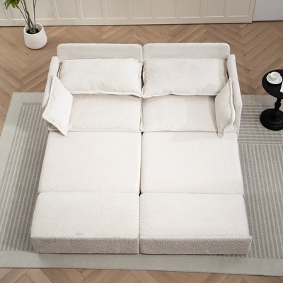 Whisen Pull Out Sofa Bed, Convertible Sleeper Sofa Couch with Side Storage and USB/C-TYPE Charging Ports