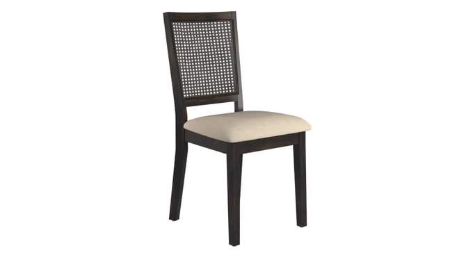 Set of 2 South Hill Beige Linen Rattan Back Dining Chairs - Inspire Q, 2 of 13, play video