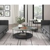 Vynxaria Series 20 in. Black Round Glass End Table with Fluted Glass Top and Metal Frame - 3 of 4