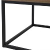 Sunnydaze Industrial-Style Coffee Table with Removable Serving Tray - MDP Construction with Powder-Coated Steel Frame - Brown - 3 of 4