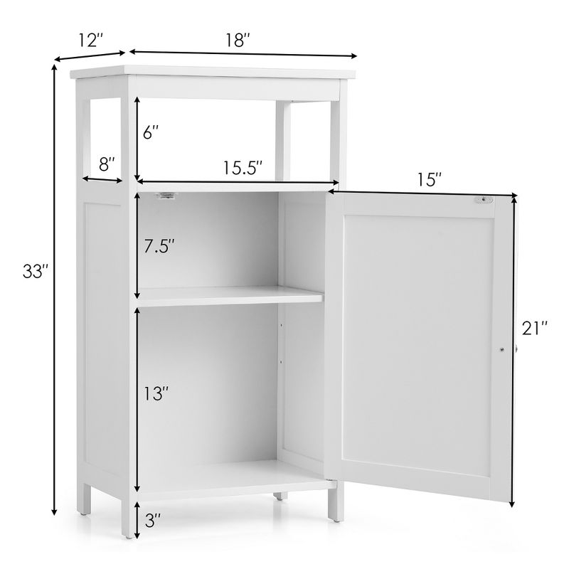Costway Bathroom Wooden Floor Cabinet Multifunction Storage Rack Organizer Stand Bedroom, 5 of 6