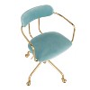 PAGED Swivel Office Chair Contemporary Desk Chair Adjustable Task Chair with Sleek Gold Frame and Velvet Upholstery for Office, Bedroom - 2 of 4