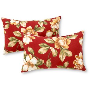 Kensington Garden 2pc 19"x12" Rectangular Outdoor Lumbar Pillows - 1 of 4