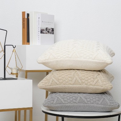 Evergrace 20"x20" Chunky Sweater Knit Square Throw Pillow