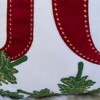 TopComfy Support Pillow JOY Embroidered Velvet Lumbar Cushion for Holiday Decorating, White and Red, 17"*17"*10" - 4 of 4