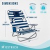 Ostrich Deluxe On-Your-Back Lightweight Beach Reclining Lounge Chair w/Backpack Straps and Face Hole, Outdoor Furniture for Pool or Camping, Striped - 4 of 4