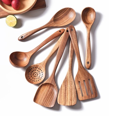 SUGIFT 13-Piece Wooden Kitchen Utensil Set – Acacia Wood Cooking Utensils with Holder, Spoon Rest, and Hanging Hooks — фото 7