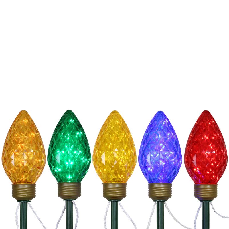 Northlight 5ct LED Lighted Multi-Color C9 Christmas Pathway Marker Lawn Stakes - 8 ft, 1 of 5