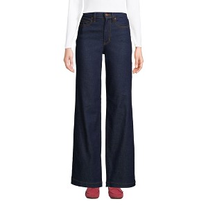 Lands' End Women's Recover High Rise Wide Leg Blue Jeans - 1 of 4