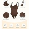 SHAPELLX Womens Shapewear Tummy Control Thong Slimming Body Shaper Seamless Compression Top Waist Boning Corset Bodysuit—Brown 38 - 3 of 3