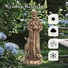 LuxenHome 24.63" LuxenHome Saint Francis Garden Statue, 25'' MgO Brown Religious Catholic Outdoor Sculptures - 4 of 4