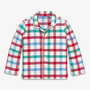 Primary Kids Flannel Pj Top In Rainbow Plaid - 1 of 3