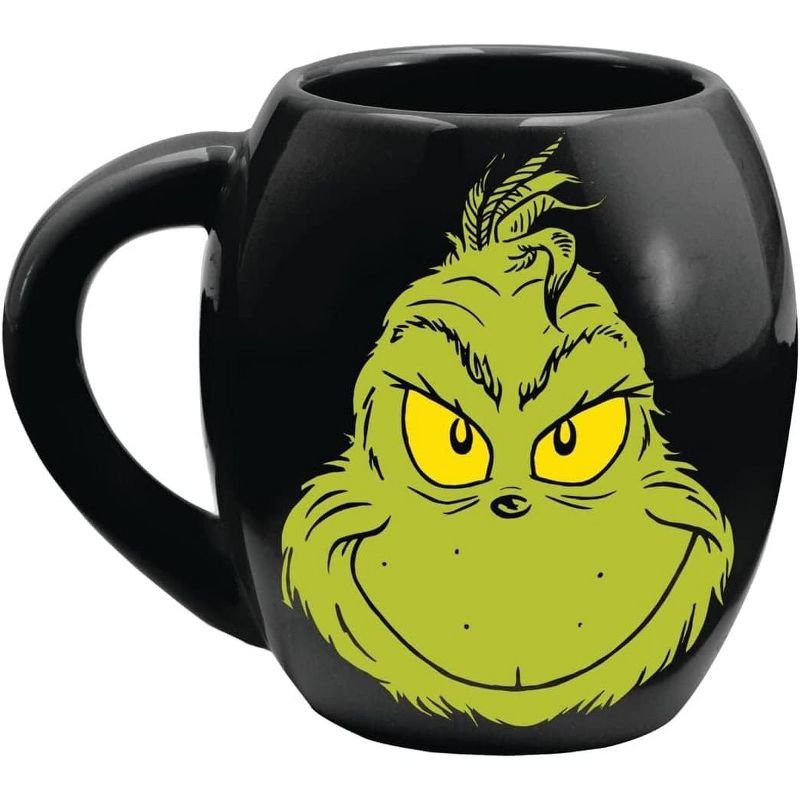 Dr. Seuss The Grinch Resting Grinch Face Heat Reactive Changing Coffee Mug Cup Black, 1 of 5