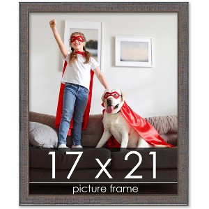 PosterPalooza | Textured Grey Picture Frame - UV Acrylic, Foam Board Backing, Hanging Hardware - 1 of 4
