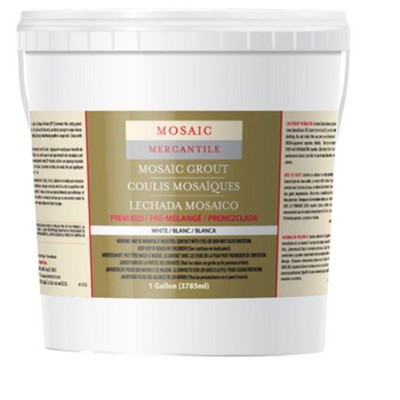 Mosaic Mercantile Pre-Mixed Grout, 1 Gallon Bucket, White
