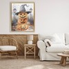 Stupell Industries Stacked Jack-o-Lanterns with Witch Hat Floating Frame Canvas Art, Gold, 25" x 31" - 3 of 4
