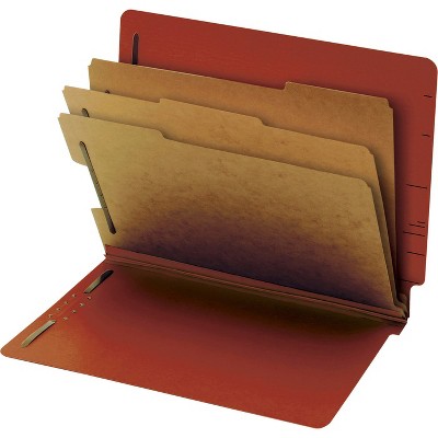 Pendaflex 3-Divider Letter Recycled Classification Folder - Red - Case of 10