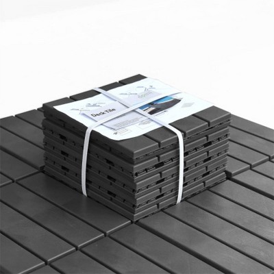 Maggift Carpet Tiles Interlocking Deck，Outdoor or Indoor Flooring for Patio, Bancony, Pool Side，Backyard，Play Area，Black, 35.4"*35.4"0.79"