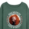 Women's - Disney - Merida Greatness Lies Within Lightweight French Terry Wide Neck Long Sleeve Shirt - 2 of 4