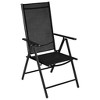 vidaXL Black Bistro Set - 3 Piece Outdoor Furniture Set with Reclining Chairs, Aluminium, Textilene and Glass, Ideal for Patio, Garden, and Deck - 3 of 4