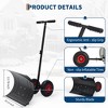 GustoWave Metal Snow Shovel, Heavy Duty Push Snow Shovel with Wheels and Angled Blade for Driveway, Black - 3 of 4
