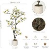 Faux Southern Magnolia Plant Yellow Flowered Magnolia, Artificial Magnolia Tree Inc. Realist Touch Flowers Vivid Leaves White Pot Dry Moss - 3 of 4
